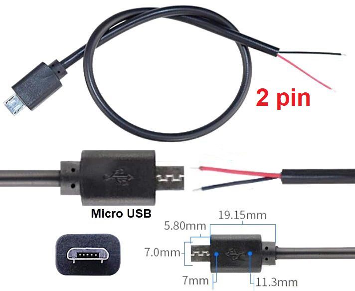Cable Micro USB - 2pin